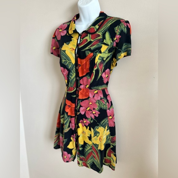 Urban Outfitters Cali Button-Down Mini Dress Size L - Picture 4 of 10